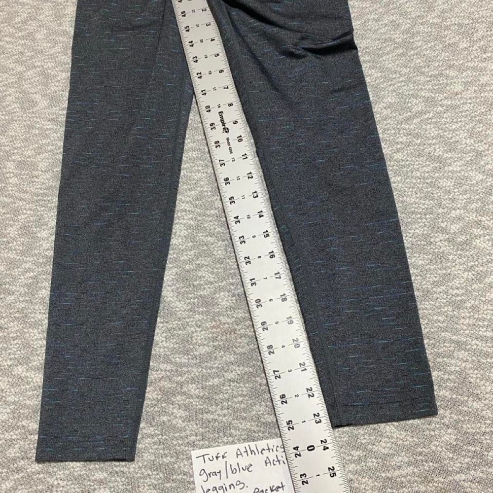 Tuff Athletics Gray/blue leggings with 1 zipper pocket women S. SKU-B85 - Picture 2 of 8